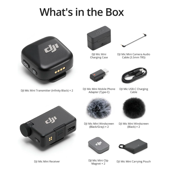 DJI MIC MINI - KIT COMPLETO 2 TX + ESTUCHE CARGA
